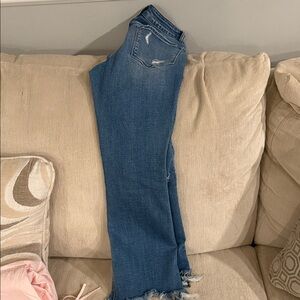 American Eagle Outfitters Blue Frayed Hem Jeans